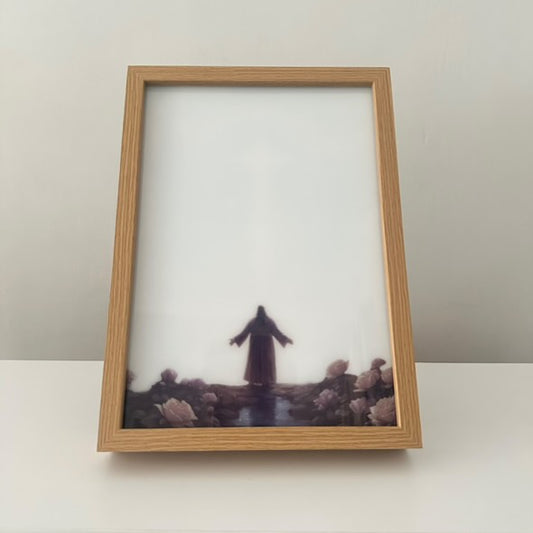 Jesus LED Light Frame – Radiant Cross Christian Decor